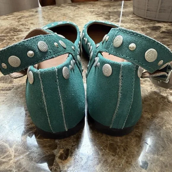 Free People Women's Mystic Mary Jane Deep Teal Flats NWOB (MSRP 148) Size 6.5 - Picture 6 of 7